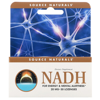 Source Naturals NADH, 20 мг, 30 сублингвальных таблеток