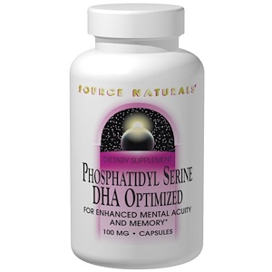 Отзывы о Сорс Начэралс, Phosphatidylserine, DHA Optimized, 100 mg, 30 Capsules
