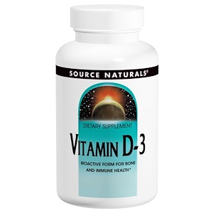 Source Naturals, Витамин D-3, 2000 международных единиц, 200 мягких капсул