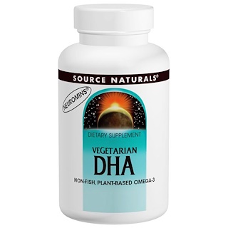 Source Naturals, ベジタリアン DHA、200 mg、ソフトジェル 120 錠    