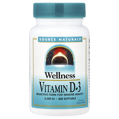 Wellness, вітамін D3, 50 мкг (2000 МО), 200 капсул