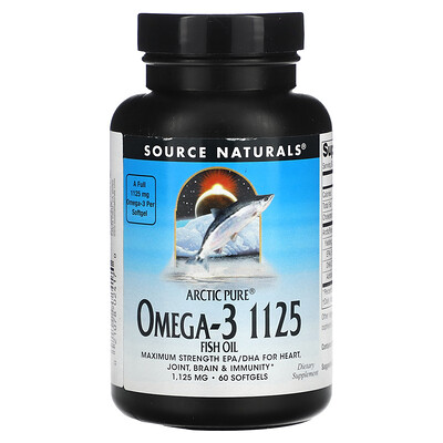 

Source Naturals Arctic Pure, Omega-3 Fish Oil, 1,125 mg, 60 Softgels