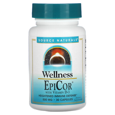 Source Naturals Wellness EpiCor с витамином D-3 500 мг 30 капсул