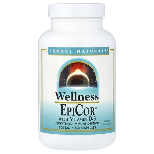 Source Naturals EpiCor® ウィズ ビタミンD-3、500mg、120粒