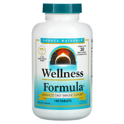 

Source Naturals, Wellness Formula, Advance Daily Immune Support, 180 Tablets