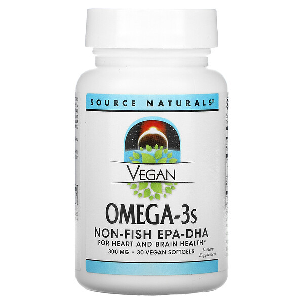 Vegan Omega-3s EPA-DHA, 300 мг, 30 мягких таблеток