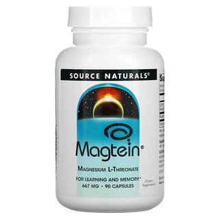 Source Naturals, Magtein, 마그네슘 L-트레오네이트, 667mg, 캡슐 90정