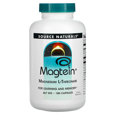 

Source Naturals Magtein, магний L-треонат, 667 мг, 180 капсул
