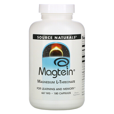 Source Naturals Magtein, магний L-треонат, 667 мг, 180 капсул