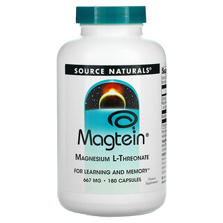 Source Naturals, マグテイン、マグネシウム　L-スレオネイト、667 mg、180カプセル