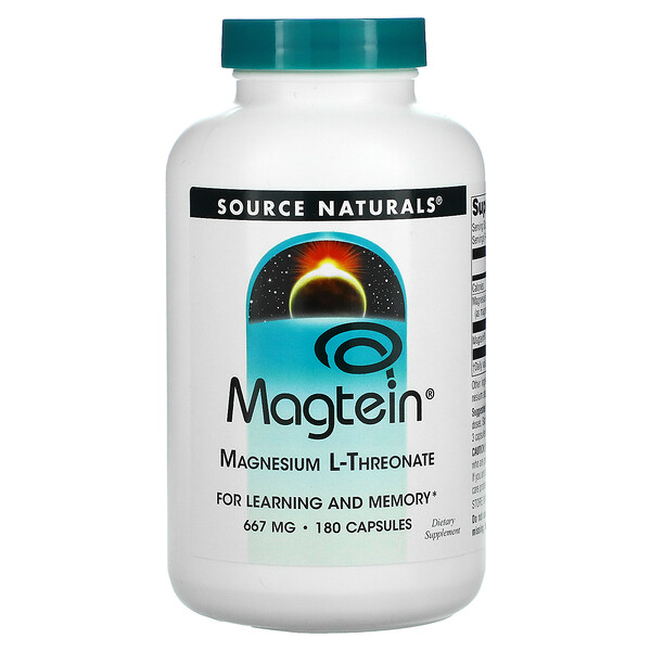 Source Naturals, Magtein, Magnesium L-Threonate, 667 mg, 180 Capsules