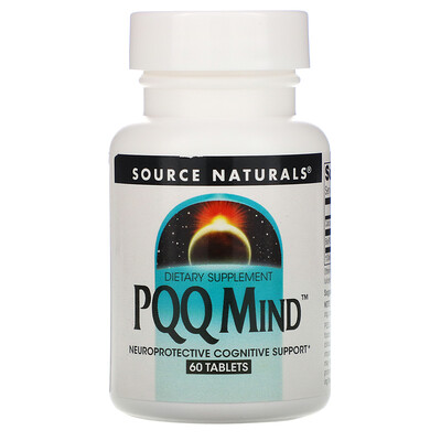 Source Naturals PQQ для мозга, пирролохинолинхинон, метоксантин, 60 таблеток