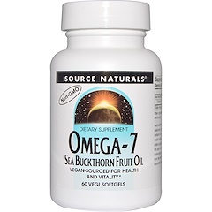 Source Naturals, Oméga-7, huile de baies d'argousier, 60 gélules végétales