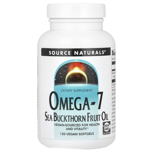 Source Naturals Omega-7, Sea Buckthorn Fruit Oil, 500 mg, 120 Vegan Softgels