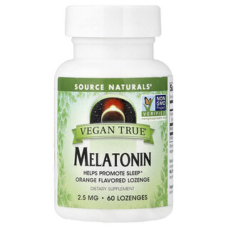 Source Naturals, Vegan True®, Melatonina, Naranja, 60 pastillas