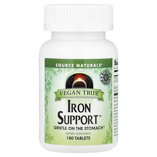 Source Naturals, Vegan True®, Iron Support™, 180 Comprimidos