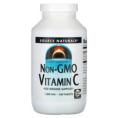 

Source Naturals Витамин С без ГМО, 1,000 мг, 240 таблеток