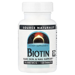 Source Naturals, Biotina, 10.000 mcg, 120 compresse