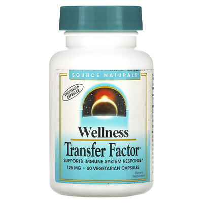 

Source Naturals Wellness Transfer Factor, 125 мг, 60 вегетарианских капсул