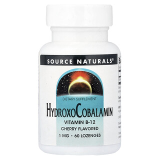 Source Naturals, HidroxoCobalamina, Cereja, 1 mg, 60 Pastilhas