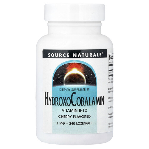 Source Naturals, HydroxoCobalamin, Vitamin B-12, Cherry, 1 mg, 240 Lozenge