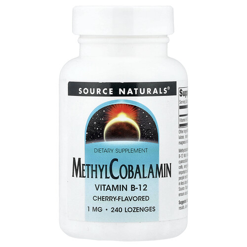 Source Naturals, MethylCobalamin Vitamin B12, Cherry, 1 mg, 240 Lozenges