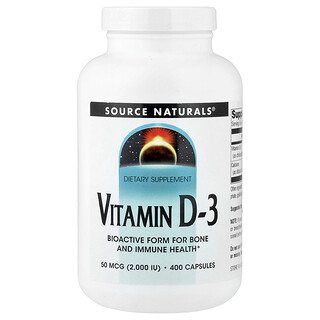 Source Naturals, Vitamine D-3, 400 capsules