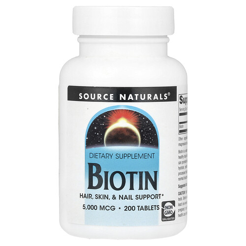 Source Naturals ビオチン 5,000mcg タブレット200粒