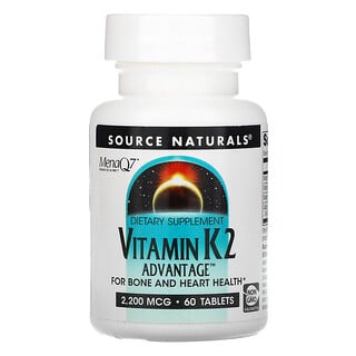 Source Naturals, Vitamina K2 Advantage, 2.200 mcg, 60 Comprimidos