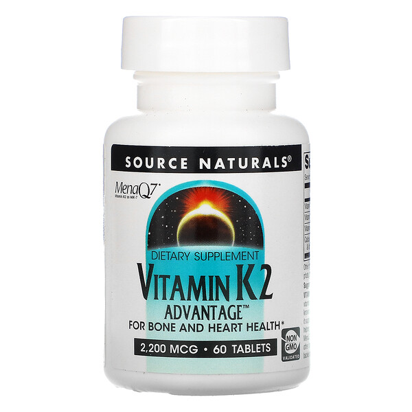 Source Naturals‏, Vitamin K2 Advantage, 2,200 mcg, 60 Tablets