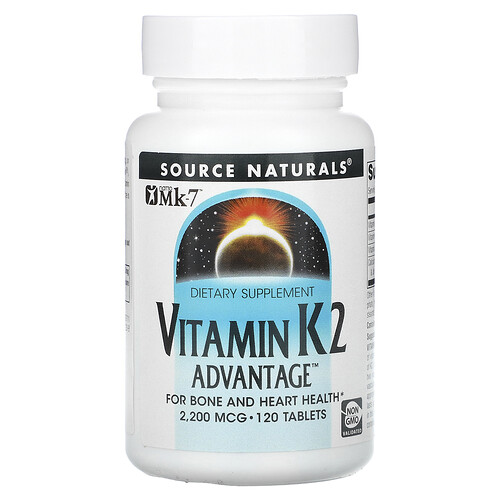 Source Naturals, ビタミンK2 アドバンテージ、2,200mcg、120タブレット