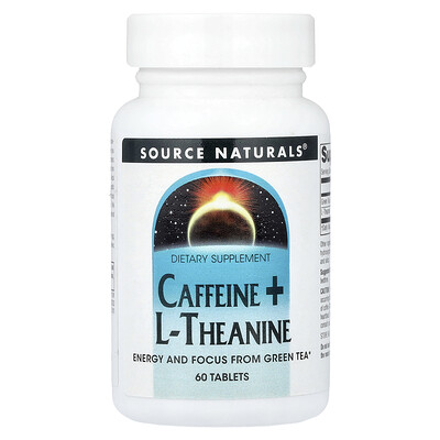 Product Image for Source Naturals, Caffeine + L-Theanine, 60 Tablets