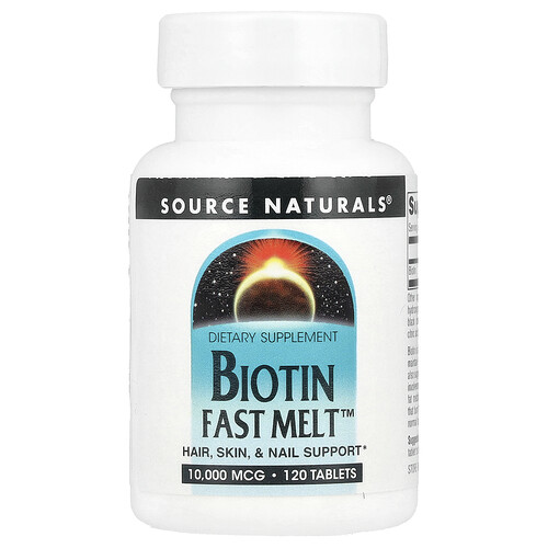Source Naturals ビオチン ファストメルト™ 10,000mcg 120タブレット