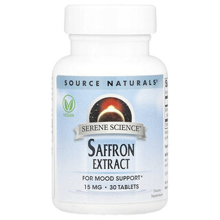 Source Naturals, Serene Science®, Extrait de safran, 15 mg, 30 comprimés