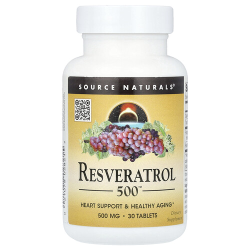 Source Naturals Resveratrol 500™, 500 mg, 30 Tablets