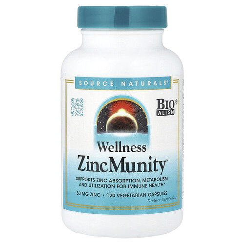 Source Naturals、Wellness ZincMunity™、ベジカプセル120粒