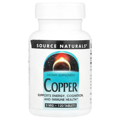 Source Naturals  Copper  3 mg  120 Tablets