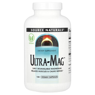 Source Naturals, Ultra-Mag™（ウルトラ-マグ）、ヴィーガンカプセル180粒