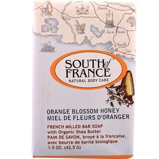 South of France, Jabón elaborado al estilo francés con manteca de karité orgánica, Miel de flor de naranjo, 1,5 oz (42,5 g)