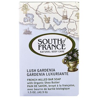 South of France, オーガニックシアバター配合フレンチミルド石鹸、ラッシュガーデニア、42.5g（1.5オンス）