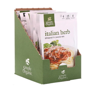 Отзывы о Симпли Органик, Italian Herb Spaghetti Sauce Mix, 12 Packets, 1.31 oz (37 g) Each