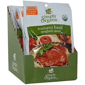Отзывы о Симпли Органик, Tomato Basil Spaghetti Sauce Mix, 12 Packets, 1.31 oz (37 g) Each