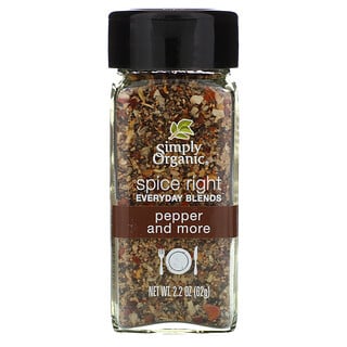 Simply Organic, Organic Spice Right Everyday Blends, Pepper and More, 2.2 oz (62 g)