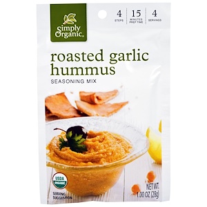 Отзывы о Симпли Органик, Roasted Garlic Hummus Seasoning Mix, 12 Pouches, 1.00 oz (28 g) Each