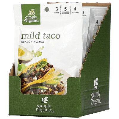 

Simply Organic Mild Taco Seasoning Mix 12 Packets 1 oz (28 g) Each