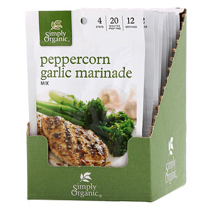 Отзывы о Симпли Органик, Peppercorn Garlic Marinade Mix, 12 Packets, 1.00 oz (28 g) Each