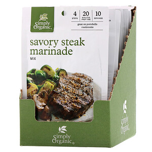Отзывы о Симпли Органик, Savory Steak Marinade Mix, 12 Packets, 0.70 oz (20 g) Each