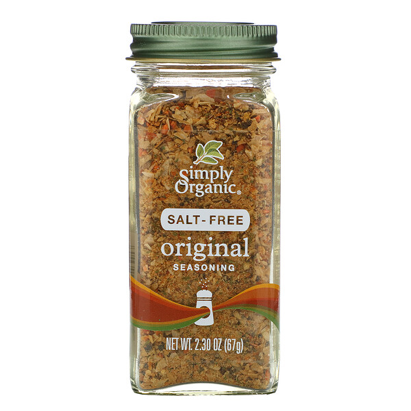 Simply Organic‏, תערובת תבלינים בטעם מקורי, נטולת מלח, 67 גרם