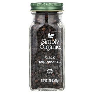 Simply Organic, Зерна черного перца, 2.65 унций (75 г)