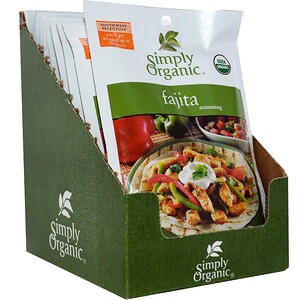 Отзывы о Симпли Органик, Fajita Seasoning, 12 Packets, 1.00 oz (28 g) Each